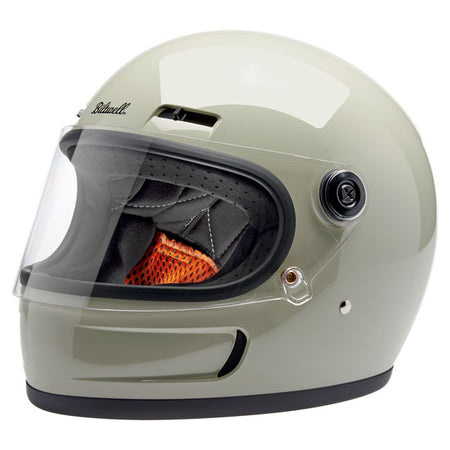 Biltwell takes with the Gringo SV the classic motorcycle aesthetic we reenergized ten years ago in a bold new direction. The result is a helmet with world-class comfort; function; and style. There are vents directly integrated into the helmet shell; giving the helmet a racy silhouette while facilitating internal airflow. Channels within the EPS safety foam effectively dissipate heat and moisture buildup; ensuring comfort during rides. Additionally; the sliding mechanisms behind the brow vents enable riders 