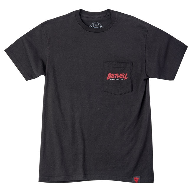 Gianpa; better known as @the_junkers on Instagram killed it on art for Biltwell this year. They love his vintage illustration style and thought it worked out perfect on this pocket t-shirt. Classy and traditional with a pocket to put your smokes or sharpie in. 100% pre-shrunk 6oz cotton t-shirt is detailed with hand-screened water-based inks; woven clip tags and the irritating collar tag has been replaced by a screen-printed label. We consider this the perfect t-shirt blank; it''s got a buttery feel and is 