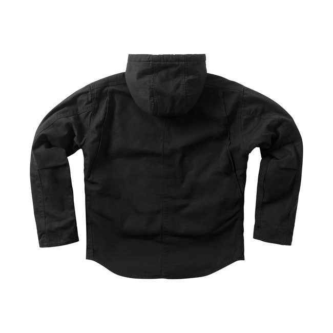 West Coast Choppers WCC Sherpa Gevoerd Werkjas Zwart Met Capuchon En Zware Canvas
