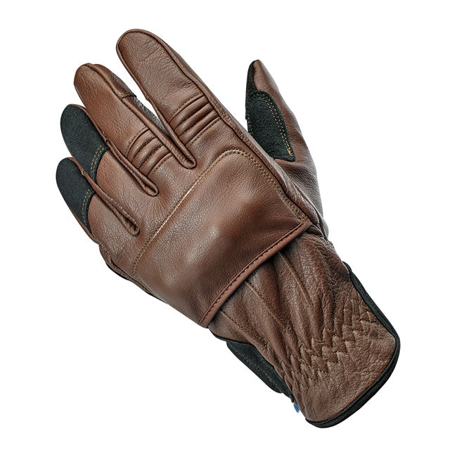Biltwell Belden Handschoenen Chocolade Zwart Met Thermische Barriere En Lycra Binnenvoering