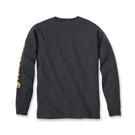 Since 1889; Carhartt has made durable workwear you can count on as you tackle the toughest jobs. This Sleeve logo long sleeve bears the name proudly on the sleeve. Made of heavyweight cotton jersey and relaxed fit cut for free movement. Relaxed fit Long Sleeve Rib knit crew neck Rib knit cuffs Flat two needle cover stitch hem Carhartt "Signature Logo" plastisol graphic print on front 6.75 oz/ydý - 229 gsm Heavyweight Jersey