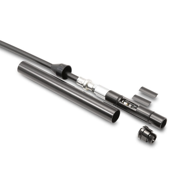 Housing length: 31" (79cm)Free length: 2.2" (5.6cm)OEM replacement reference: 37200377. On M8 models the cable clutch has 2 sections; a lower and upper. The upper half provides the differences in actual cable length. This Motion Pro clutch cable only replaces the top half of the clutch cable assembly. It is available in various lengths; for use as stock replacement or as oversize or undersize for non-stock lower / higher handlebars. The free length is an identical 2.2" (5.6cm) for all clutch cables. Just me