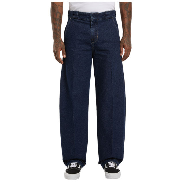 Dickies 877 Barrel Leg Werk Jeans Donker Indigo 100 Procent Katoen Duurzaam Comfortabel