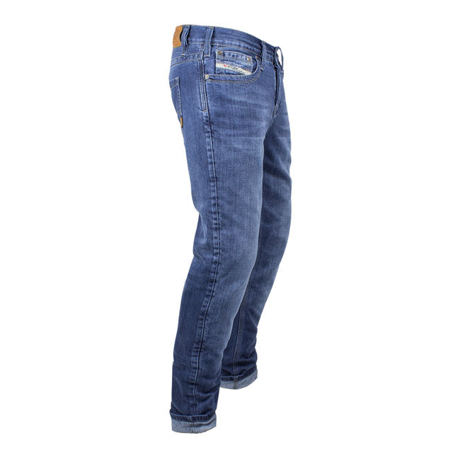 John Doe Original XTM Jeans Straight Cut Lichtblauw Met XTM Fiberr Voering En Knie En Heupbeschermers Voor Motorrijders