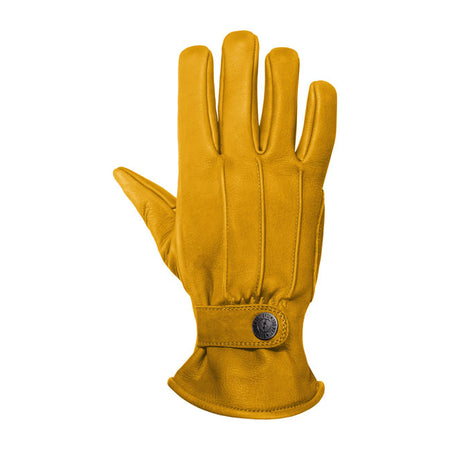 The John Doe Grinder glove gives you an elegant gentleman's glove with excellent protection. The genuine cowhide leather makes the glove extremely resistant to abrasion. The pre-curved fingers on the glove give you a secure grip on the handlebars; even on longer journeys. Grinder is an ergonomically preformed glove with a press stud on the wrist for adjustment. CE certification: EN 13594-2015 Full grain cowhide leather Push-button adjustable closure Elastic wrist Reinforced padded palm Ergonomic pre-c