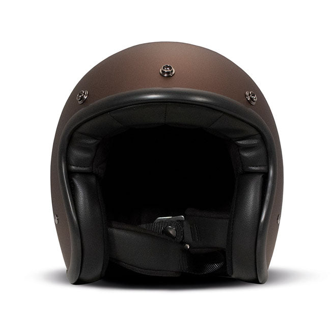 Embrace the fusion of classic style and modern functionality with the DMD Retro helmet; a nod to the iconic 70''s design. This helmet isn''t just a protective gear but a statement piece; crafted for those who dare to stand out. With its ECE 22.06 approved fiberglass shell available in three sizes; it offers a snug fit. The helmet is bluetooth ready; features integrated snaps for visors; and boasts a luxurious; washable lining with Velcro for a custom fit. Secured with a padded chin strap and a reliable Doub