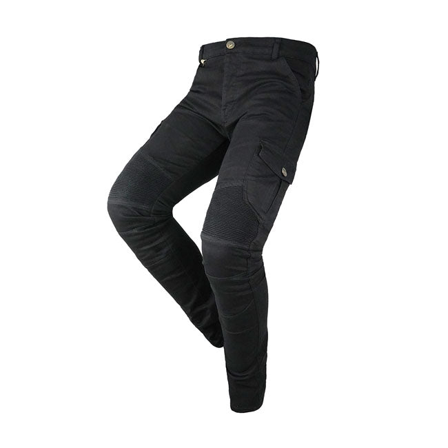 The By City Mixed Slim III single layer pants are made of abrasion resistant cotton fabric with core yarn technology for your safety and comfort feeling. In addition; the pants have removable hip and knee "Flexishock" protections; EN1621-1: 2012 CE level 2; to make the pants even more comfortable. Also; they have seven outer pockets; stretching in thigh area for extra comfort and YKKr zip closure. The pants are approved for motorcycling CE EN17092-3:2020 Level AA. Enjoy your ride!