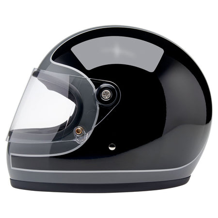The Biltwell Gringo S has a sleek; old-school and iconic look from back to the 70's with the high protection standards of the present time. The Gringo S is made of a slim profile ABS outer shell with hand-painted beautiful colors; CE certified anti-scratch and anti-fog visor; removable and washable liner with hand-sewn diamond stitch. Also there are speaker cut-outs for intercoms; a double d-ring chin strap and the helmets are ECE 22.06 and DOT certified.