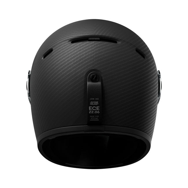 John Doe JD One Signature Frozen Helm Zwart Carbon Met Multilock Systeem Retro 70s Design Veiligheidshelm