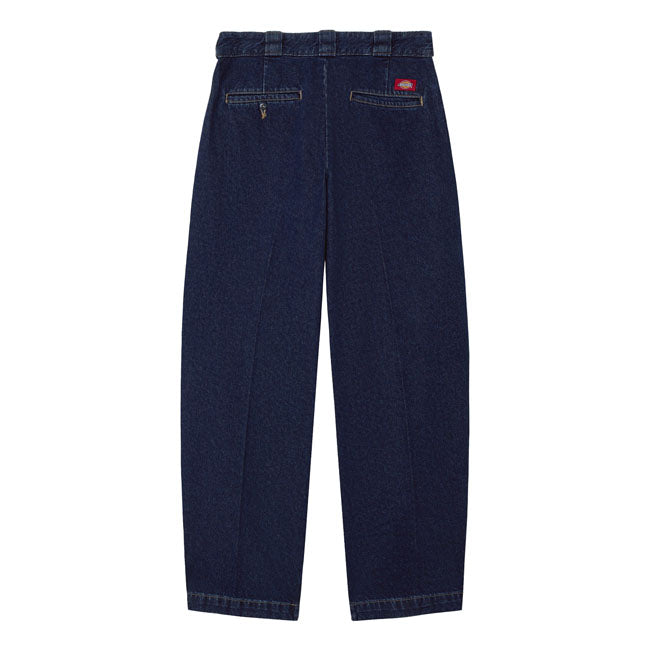 The Dickies 877 barrel leg work jeans are crafted with functionality in mind; featuring front and back pockets and belt loops for a customizable fit. Dickies have taken the classic work pants and reworked them with a durable; comfortable denim twill fabric. The barrel fit is modern and relaxed; making these jeans perfect for year-round wear. Barrel fit 100% cotton