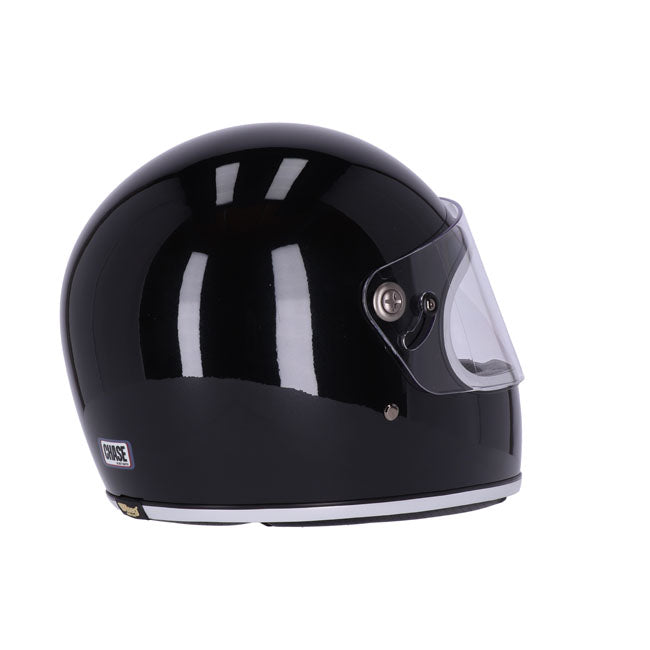 Roeg Chase Full-Face Helm Glanszwart Retro Geïnspireerd