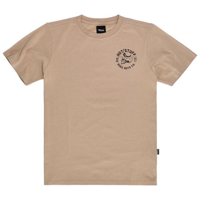 The Roeg Spark t-shirts are made tougher than ever with 100% ultra-heavyweight cotton; these t-shirts are designed for those who prefer their gear rough; heavy; and durable. The artwork is elevated with a mix of traditional and rubber printing techniques; whether you''re riding hard or taking it easy; Roeg t-shirts combine rugged durability with timeless style. Whatever you ride; ride Roeg.