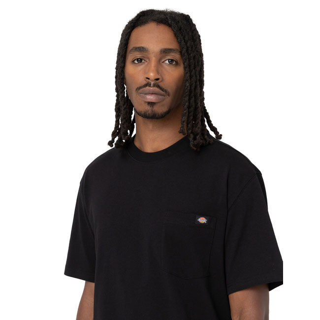 Dickies Luray Pocket T Shirt Zwart 50/50 Katoen Gerecycled Katoen Jersey Relaxed Pasvorm Korte Mouwen Met Borstzak