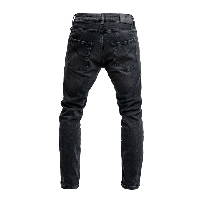 John Doe Pioneer Mono Jeans Gebruikt Zwart Monolayer-Stof Met Kniebeschermers En Heupbeschermers