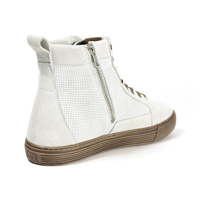 John Doe Neo XTMr Motorsneaker Wit Bruin Driepuntbescherming EN 13634 CE Gecertificeerd Waterdicht Ademend