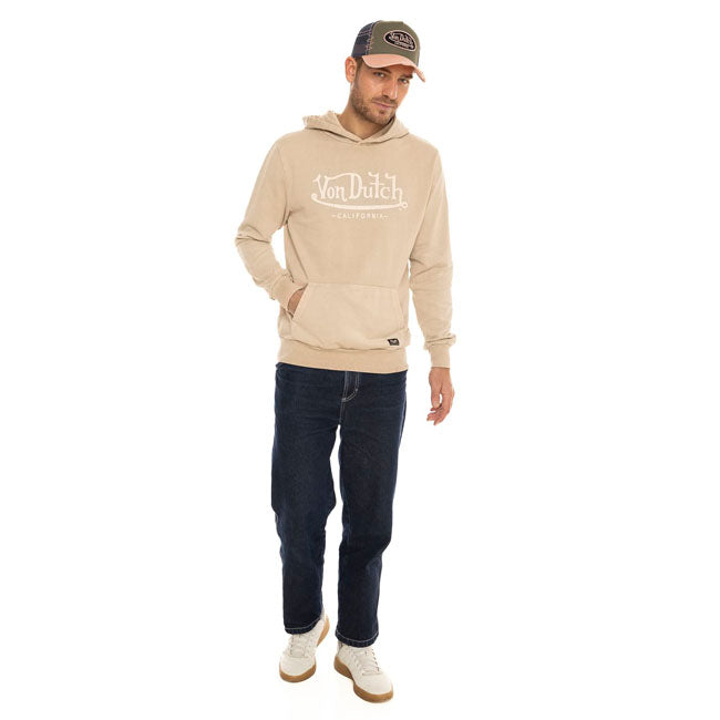 Von Dutch Jeugd Hoodie Bruin Katoen Polyester 60/40 Met Signatuur Pinstriping Voor Jeugd