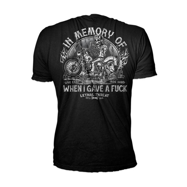 Lethal Threat In Memory T Shirt Zwart Wit Eerbetoon Ontwerp Voor Motorrijders En Casual Outfits