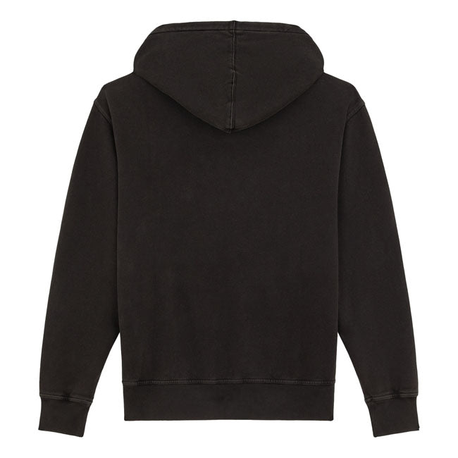 The Dickies Plentywood hoodie is a relaxed fit hoodie. Featuring pouch pocket; a cotton drawstring hood; ribbed cuffs and hem; and small tonal Dickieslogo on left chest. Made out of 100% cotton with a double-dyed acid wash treatment. A premium staple piece made for everyday wear. Available in a range of classic and seasonal colors. Fleece 100% cotton 340 GSM