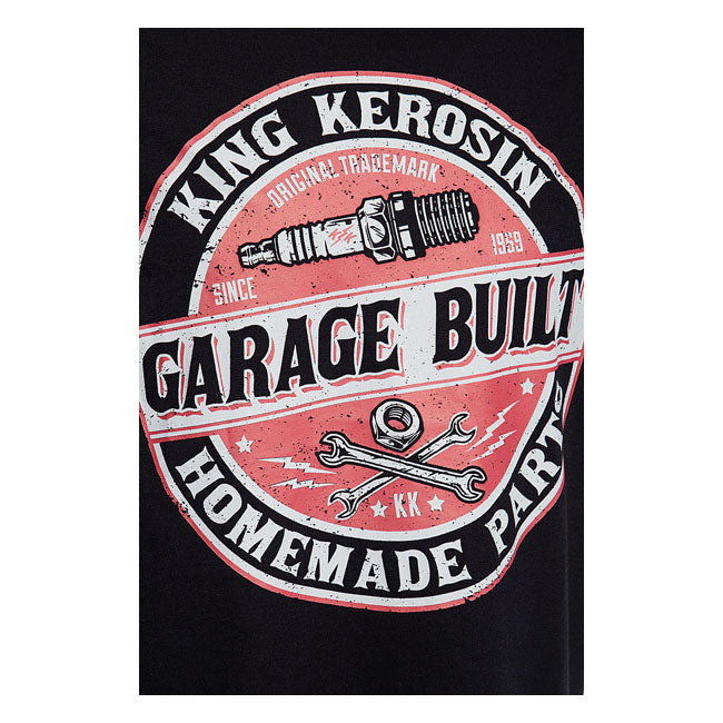 Casual print t-shirt from King Kerosin in a rocky motorcycle style. The striking front print makes a clear statement and attracts everyone''s attention. The high round neckline not only looks casual; but also ensures optimal wearing comfort. In combination with shorts or jeans in worker style; the shirt is not only a real highlight for biker fans.