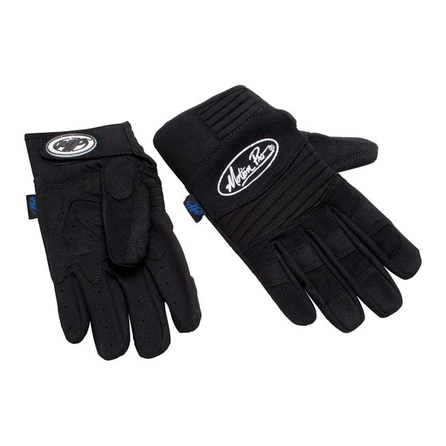 Motion Pro Tech Handschoenen Zwart Wasbaar Synthetisch Leer Verlengde Manchet Verstevigde Palm