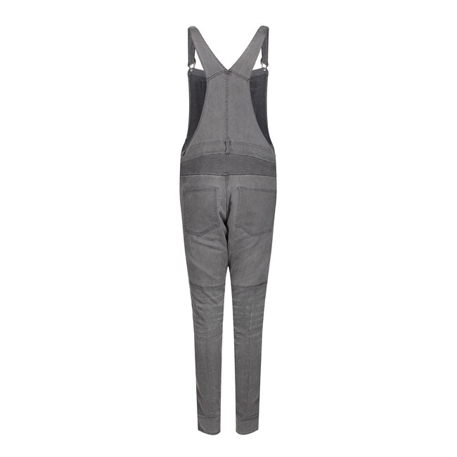 The Motogirl bib-and-brace overalls; dungarees or "dungri''s are stretchy; protective and ideal for wearing on the motorcycle or as casual trousers. The dungri is made of cotton/elastane and class A EN-17092-4:2020 certified (with AA rate abrasion) and has CE level knee protection ( EN1621-1:2012) included. It comes with belt loops; side zip closure; large front bib zip pocket; adjustable braces; stretch back panel for comfort abd front and back pockets. The inner layer is DuPontT KEVLARr Aramid / PE Fiber 