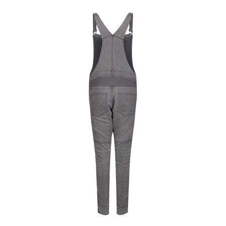 The Motogirl bib-and-brace overalls; dungarees or "dungri''s are stretchy; protective and ideal for wearing on the motorcycle or as casual trousers. The dungri is made of cotton/elastane and class A EN-17092-4:2020 certified (with AA rate abrasion) and has CE level knee protection ( EN1621-1:2012) included. It comes with belt loops; side zip closure; large front bib zip pocket; adjustable braces; stretch back panel for comfort abd front and back pockets. The inner layer is DuPontT KEVLARr Aramid / PE Fiber 