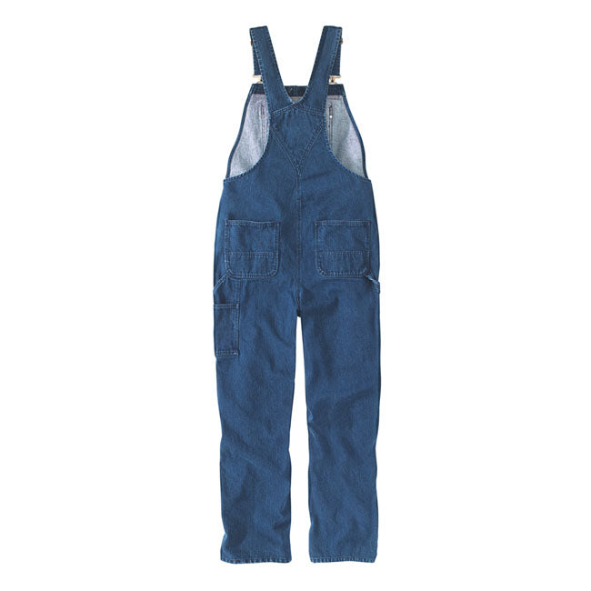 LOOSE FIT; STRAIGHT LEG ú 12.3 oz/ydý - 417 gsm ú 100% Cotton ú Washed Denim ú Multi compartment bib pocket with secure zipper closure ú Two large lower front pockets ú Ruler pocket on wearers left side ú Right-leg hammer loop ú Two reinforced back pockets ú Triple stitched main seams ú High back with adjustable suspenders