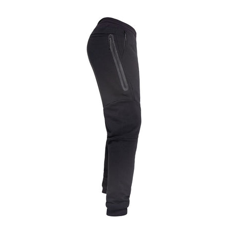 The John Doe AA-certified (EN 17092-3:2020) Tech Jogger XTMr sweatpants come in a straight fit tapered in the leg. The elastic waistband also has a drawstring. Large; ribbed cuffs complete the classical "jogger" aesthetic. These bottoms are equipped with zip pockets on the right and left leg giving you a safe place to keep your essentials on every ride. The XTM-fibrer lining and knee and hip protectors; level 1; keep you shielded in every situation.