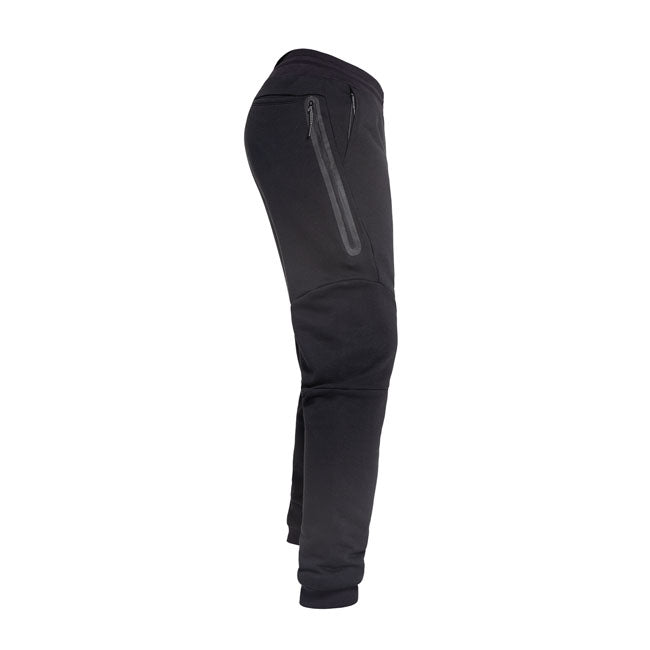 The John Doe AA-certified (EN 17092-3:2020) Tech Jogger XTMr sweatpants come in a straight fit tapered in the leg. The elastic waistband also has a drawstring. Large; ribbed cuffs complete the classical "jogger" aesthetic. These bottoms are equipped with zip pockets on the right and left leg giving you a safe place to keep your essentials on every ride. The XTM-fibrer lining and knee and hip protectors; level 1; keep you shielded in every situation.