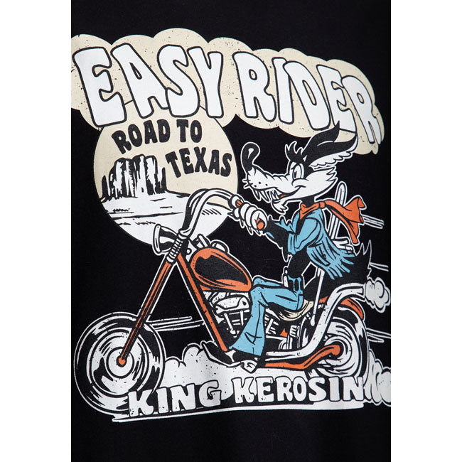 King Kerosin Easy Rider T Shirt Zwart 100 Procent Katoen