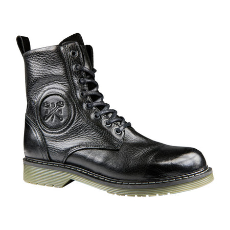 The John Doe Sixty boot is an elegant leather boot that does not compromise on safety. The design features ankle; heel and forefoot reinforcement for the necessary protection. The water barrier on the tongue helps keep water from washing into the boot; a zipper on the side adds convenience and comfort. Apart from that; Sixty boot is also fitted with an oil-resistant; vibration-absorbing non-slip sole. CE certification: EN 13634:2017 Vintage cowhide leather  Water-repellent and breathable Three-point pro