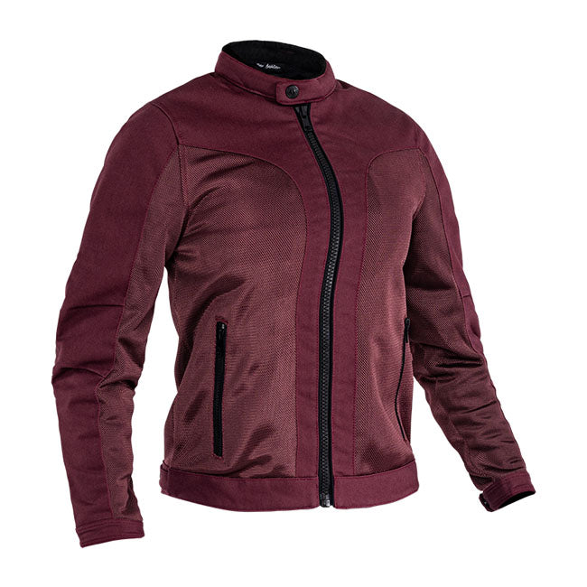 John Doe Aero Mesh Motorjas Dames Bordeaux Ademend Comfortabel Bescherming EN17092 AA Gecertificeerd