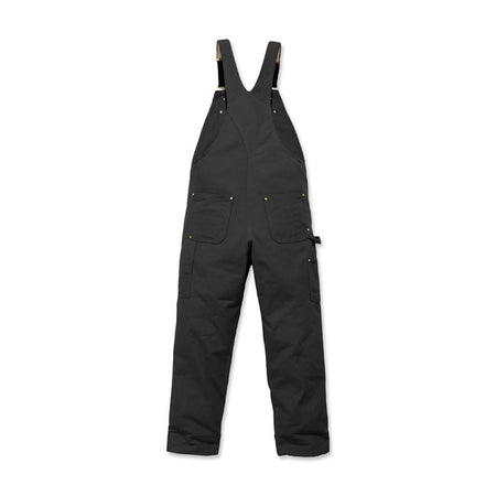 RELAXED FIT ú 12 oz/ydý - 407 gsm ú 100% Cotton ú Soft Duck ú Long Trousers ú Kick panels - Reinforced kick panels ú Multi compartment bib pocket with secure zipper closure ú Two reinforced front ledge pockets ú Fifth pocket in right front pocket ú Ruler pocket ú Left-leg tool pocket ú Right-leg hammer loop ú Two reinforced double back pockets ú Triple stitched main seams ú Adjustable front-elastic suspenders ú Carhartt label sewn on pocket