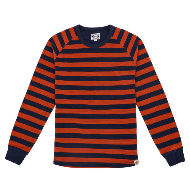 If you love the vintage look of the old-school motorcycle-club sweaters; you''ll love this 13 « Waffle shirt long sleeve. This shirt is made of 100% cotton and has a textured waffle knit that adds warmth and style. The round neck and the ribbed cuffs and hem give it a classic fit and feel. Available in three colorways.
