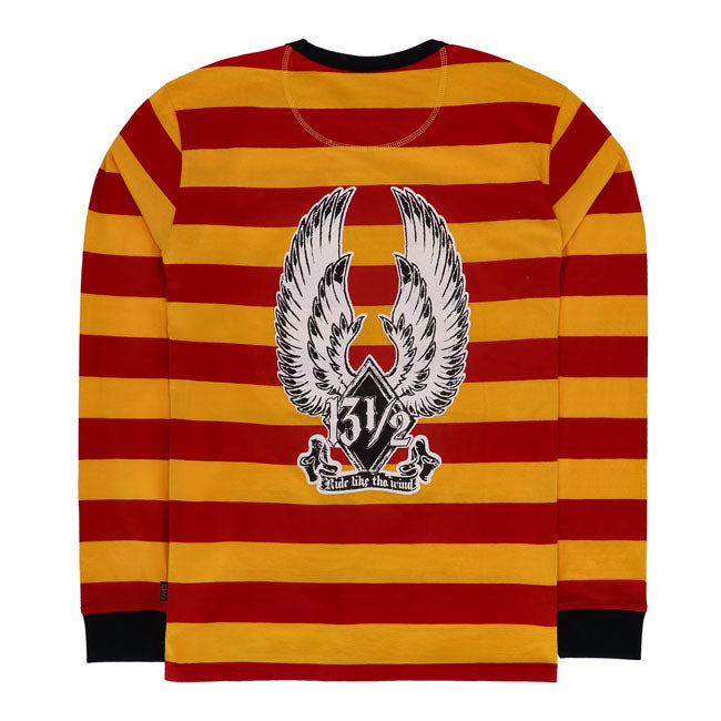 13 And A Half Company Ride Like The Wind Long Sleeve Garengeverfd Katoen Met Geborduurd Logo Rugbedrukking