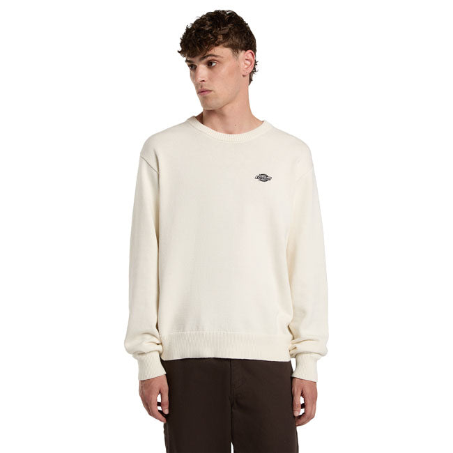 Dickies Summerdale Trui Egret 100% Katoen Jersey Met Geborduurd Logo Relaxed Fit
