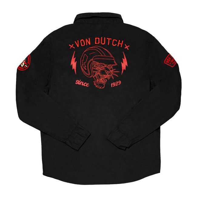 Von Dutch is an American fashion brand posthumously named after Kenny Howard; a.k.a. "Von Dutch"; an American motorcycle mechanic; artist and pinstriper. We have some nice shirts; sweats; hoodies; t-shirts and caps in our collection. All produced of cotton or a mix of cotton and elastane. So make up your mind and choose or just buy them all!