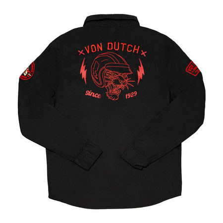 Von Dutch is an American fashion brand posthumously named after Kenny Howard; a.k.a. "Von Dutch"; an American motorcycle mechanic; artist and pinstriper. We have some nice shirts; sweats; hoodies; t-shirts and caps in our collection. All produced of cotton or a mix of cotton and elastane. So make up your mind and choose or just buy them all!