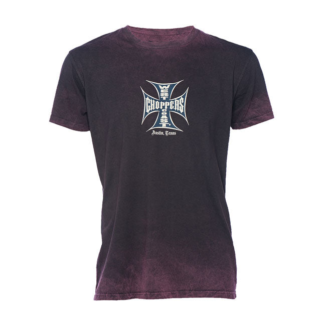 West Coast Choppers WCC OG Classic ATX T Shirt Vintage Bordeaux Unisex 100 Procent Katoen