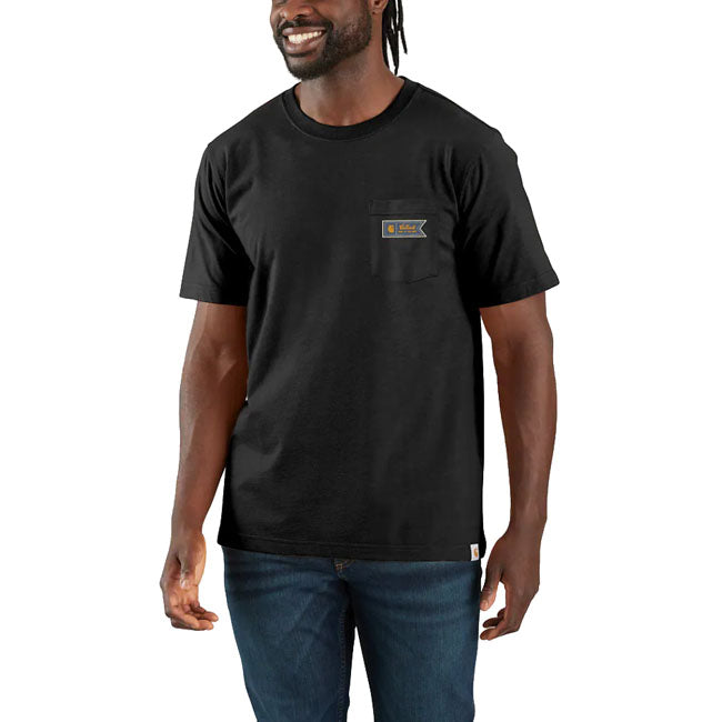 Carhartt Pocket Script Graphic T-shirt Zwart Lichtgewicht