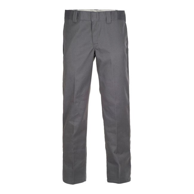 The 873 Work pants of Dickies is a slim fit straight leg chino that sit's at the waist. Made of the 66 cloth; 65% polyester 35% cotton; now produced of consciously sourced recycled fibres; offered in a wide range of fade resistant colors. Wrinkle resistant and timeless; these chinos are designed for comfort and durability.