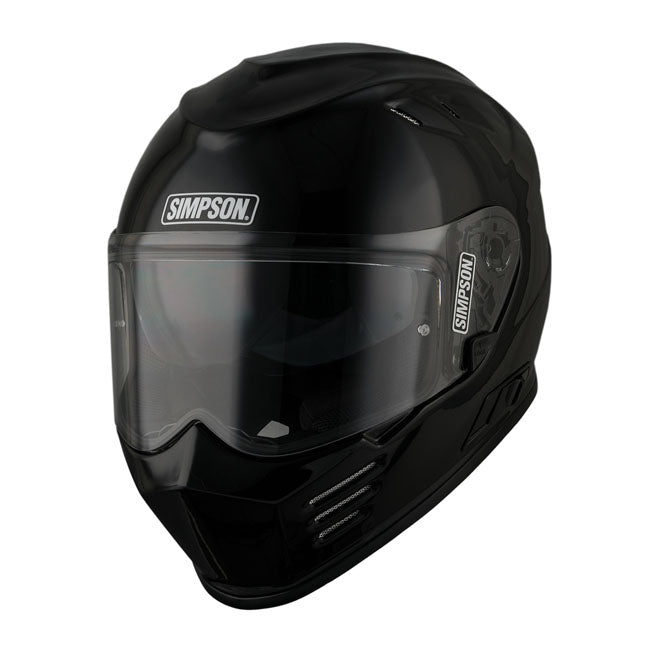 The Simpson Venom is a full-face helmet with a sharp aggressive look; which at the same time offers a lot of comfort. The ultra-light but very strong outer shell of the helmet is made of in Tri-composite blend; compound of carbon; Kevlar and fiberglass. The inner lining is removable and washable. The shell has been aerodynamically tuned for motorcycle riding; and is fully ventilated for maximum airflow. The helmet has a scratch-resistant and anti-fog visor and the integrated sun visor also protects you agai