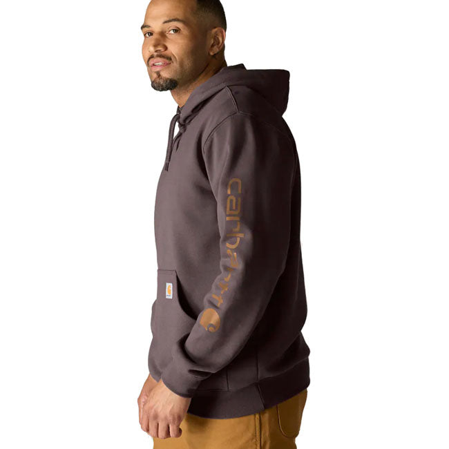 Carhartt Hoodie Met Mouwlogo Donker Sepia Katoenblend
