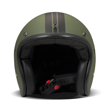Embrace the fusion of classic style and modern functionality with the DMD Retro helmet; a nod to the iconic 70''s design. This helmet isn''t just a protective gear but a statement piece; crafted for those who dare to stand out. With its ECE 22.06 approved fiberglass shell available in three sizes; it offers a snug fit. The helmet is bluetooth ready; features integrated snaps for visors; and boasts a luxurious; washable lining with Velcro for a custom fit. Secured with a padded chin strap and a reliable Doub