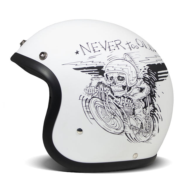 DMD Retro Oldie Motorhelm Met Fiberglass Schaal ECE 22.06 Bluetooth Ready Comfort Voering
