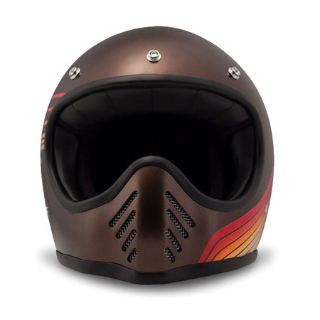 The DMD Seventy Seven is a tribute to the stylish icon of the 70''s. It was inspired by the first off-road helmet introduced in 1975. The Seventy Seven helmet is ECE 22.06 approved; Bluetooth ready; integrated sunvisor and it has a carbon Kevlar shell and a padded chin strap with Double D-Ring closure. DMD offers this helmet with 2 different shell sizes for a perfect fit and maximum compactness. The inner liner is removable and washable. Dedicated to all riders who love a quality product that meets all mode