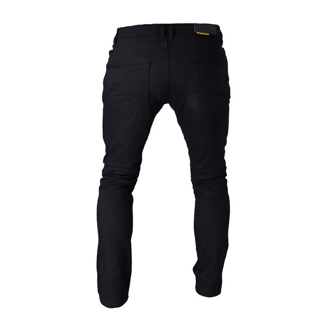 Go full throttle with the Roeg Chaser jeans. The Chaser CE approved 5-pocket jeans are a single layer jeans which combines AA protection with maximum comfort. The custom RQ outer fabric; unique for this ROEG product; provides the wearer an incomparable experience. The removable RQ protectors on hips and height-adjustable knees provides extra safety due to maximum shock absorption. Designed to move easily with you; these regular straight fit jeans provide ultimate wearing comfort thanks to four-way stretchab