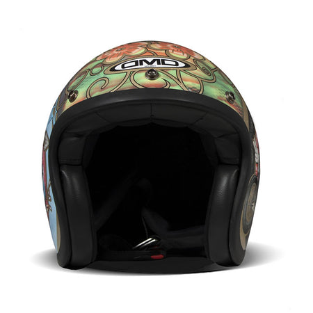 Embrace the fusion of classic style and modern functionality with the DMD Retro helmet; a nod to the iconic 70''s design. This helmet isn''t just a protective gear but a statement piece; crafted for those who dare to stand out. With its ECE 22.06 approved fiberglass shell available in three sizes; it offers a snug fit. The helmet is bluetooth ready; features integrated snaps for visors; and boasts a luxurious; washable lining with Velcro for a custom fit. Secured with a padded chin strap and a reliable Doub
