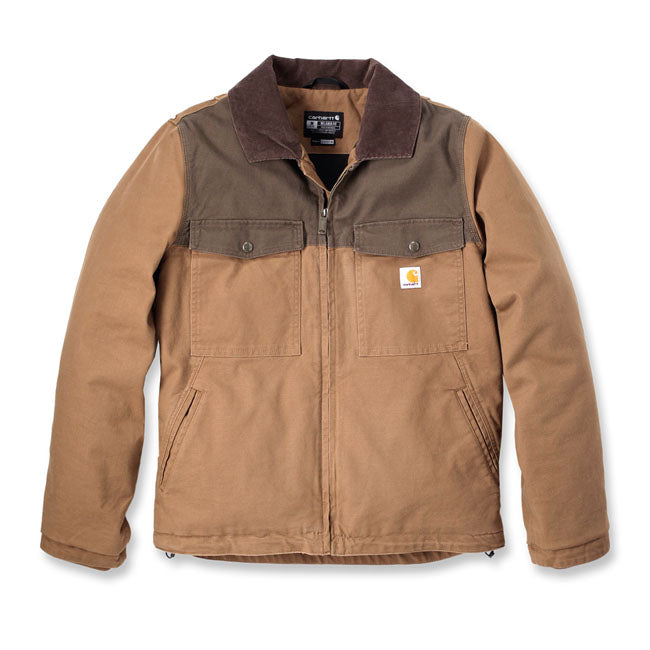 Gear up for cold weather; whether in the great outdoors or on the job; with this men''s western jacket. The rugged duck canvas is tough enough for any job; but features a relaxed fit and built-in flex so you never feel restricted. Plus; it's lined and insulated for warmth on cooler days. Relaxed fit Rugged FlexT - Allows for more movement Wind FighterT - Wind resistant Open collar Two chest pockets with flaps and snap closures Two lower front pockets Two interior pockets; one pocket with zipper closu