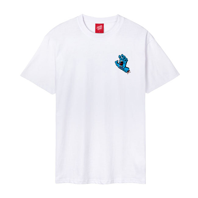 Roll up and stand out in the latest t-shirts and apparel from Santa Cruz Skateboards. The Screaming Hand regular fit cotton t-shirt features small front and large back Santa Cruz Screaming Hand logo prints. Artwork by the legendary Jim Phillips. Santa Cruz has been manufacturing the best skateboards and apparel since 1973. Innovative skateboards and artwork from the beginning ''til the end.